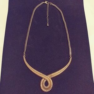 Goldtone Fashion Statement looped Necklace vintage